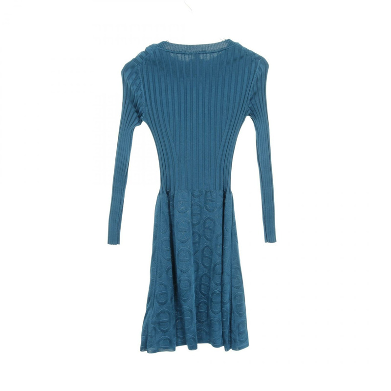 愛馬仕 (HERMES) 羅紋針織洋裝 16-7703 絲質 綠色 二手 女款 #34-1