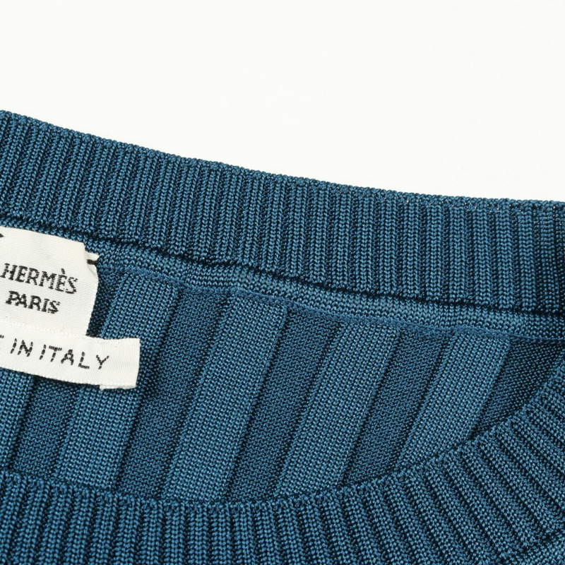 愛馬仕 (HERMES) 羅紋針織洋裝 16-7703 絲質 綠色 二手 女款 #34-5