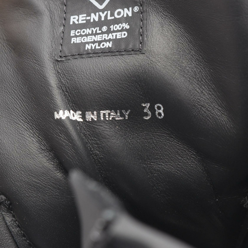 PRADA Re-Nylon 短靴高跟鞋 #38 尼龍皮革黑色二手女鞋-5