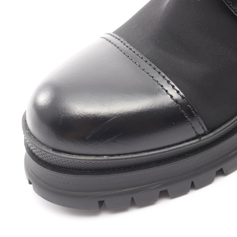 PRADA Re-Nylon 短靴高跟鞋 #38 尼龍皮革黑色二手女鞋-10