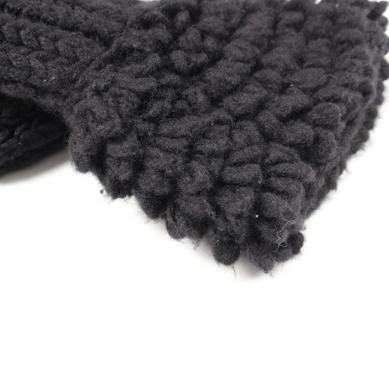 香奈兒 COCO 標誌牛角扣粗呢大衣針織羊絨黑色二手女款 #36-5