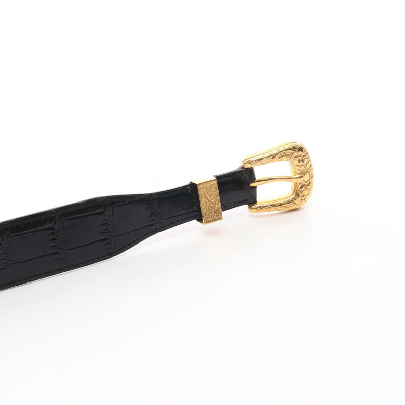 愛馬仕西部風格皮帶,黑色,二手,女士款-1