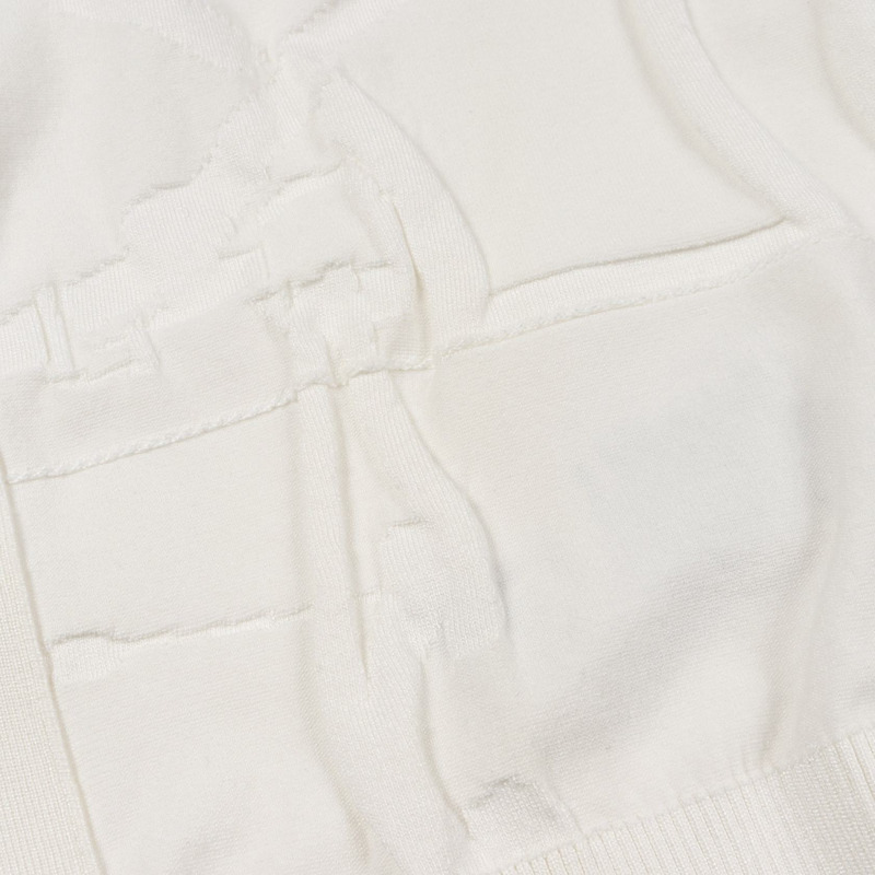 愛馬仕 L'Instruction du Roy 長版針織開襟衫,絲棉混紡,白色,二手,#36-6