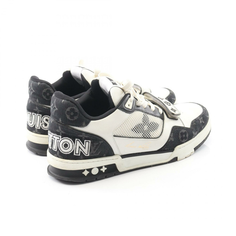 路易威登 LV Trainer Line Monogram Denim 運動鞋 1ABOD8 皮革 白色 黑色-1