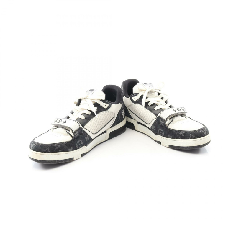 路易威登 LV Trainer Line Monogram Denim 運動鞋 1ABOD8 皮革 白色 黑色-2