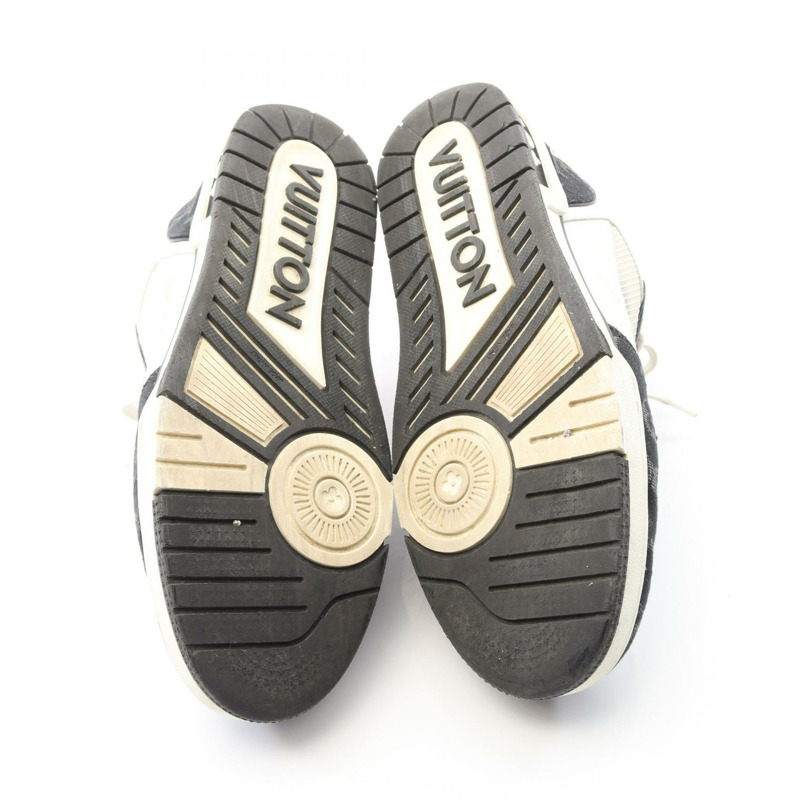 路易威登 LV Trainer Line Monogram Denim 運動鞋 1ABOD8 皮革 白色 黑色-3