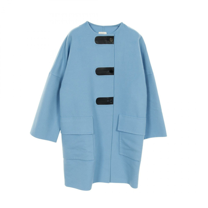 愛馬仕其他款式羊絨皮大衣藍色二手女裝-0