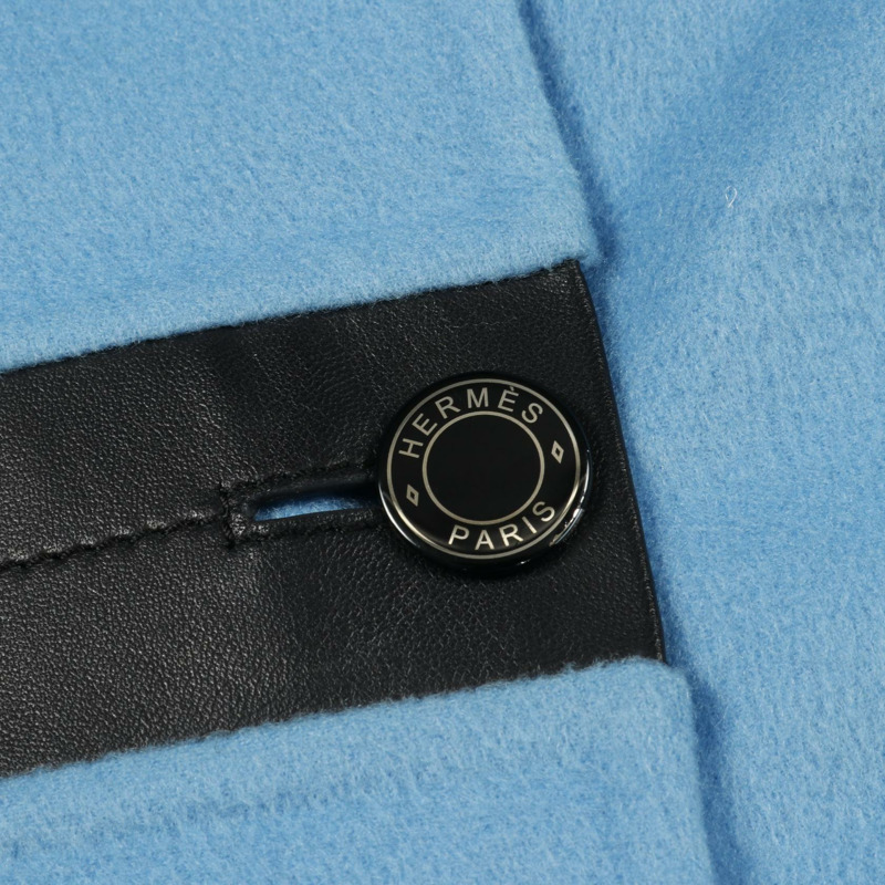 愛馬仕其他款式羊絨皮大衣藍色二手女裝-9