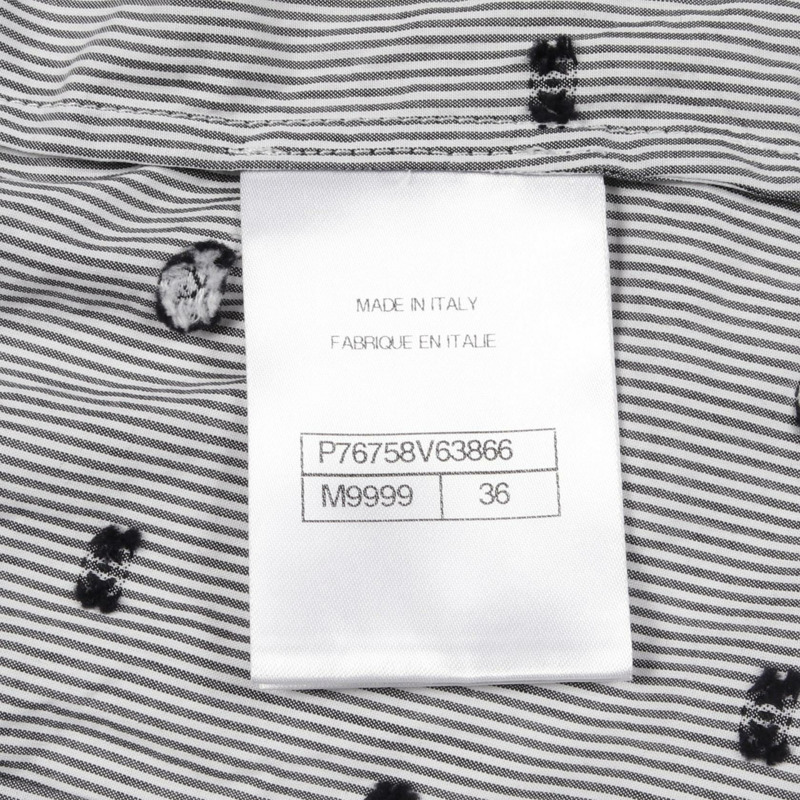 香奈兒 COCO 標誌山茶花襯衫上衣 P76758V63866 棉質灰色 二手 女款 36碼-3