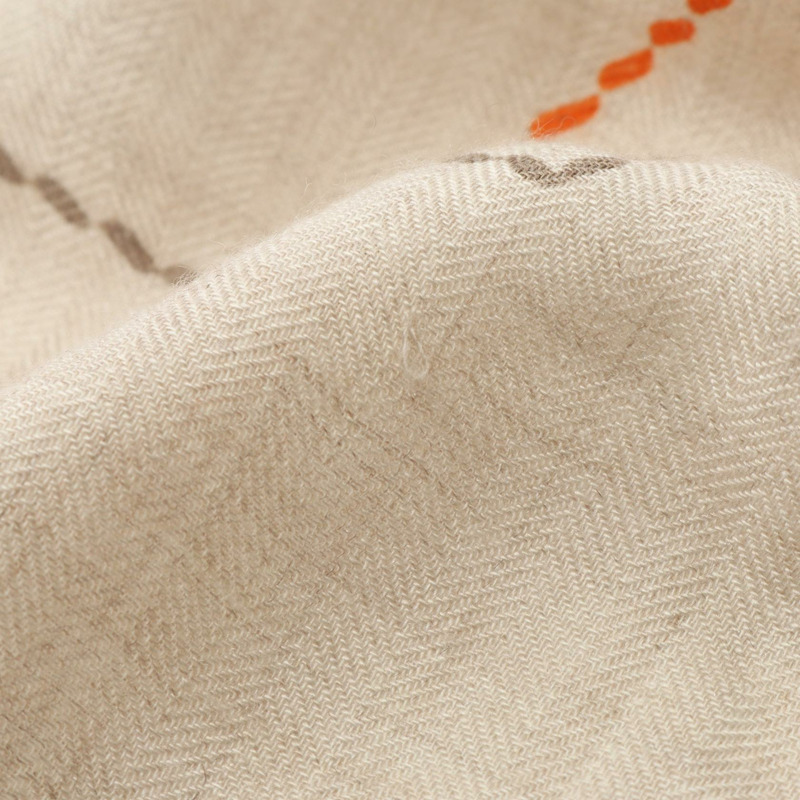 愛馬仕 Carre140 Pique Sellier 絲巾 Carr gant 絲質羊絨米色 二手女士-9