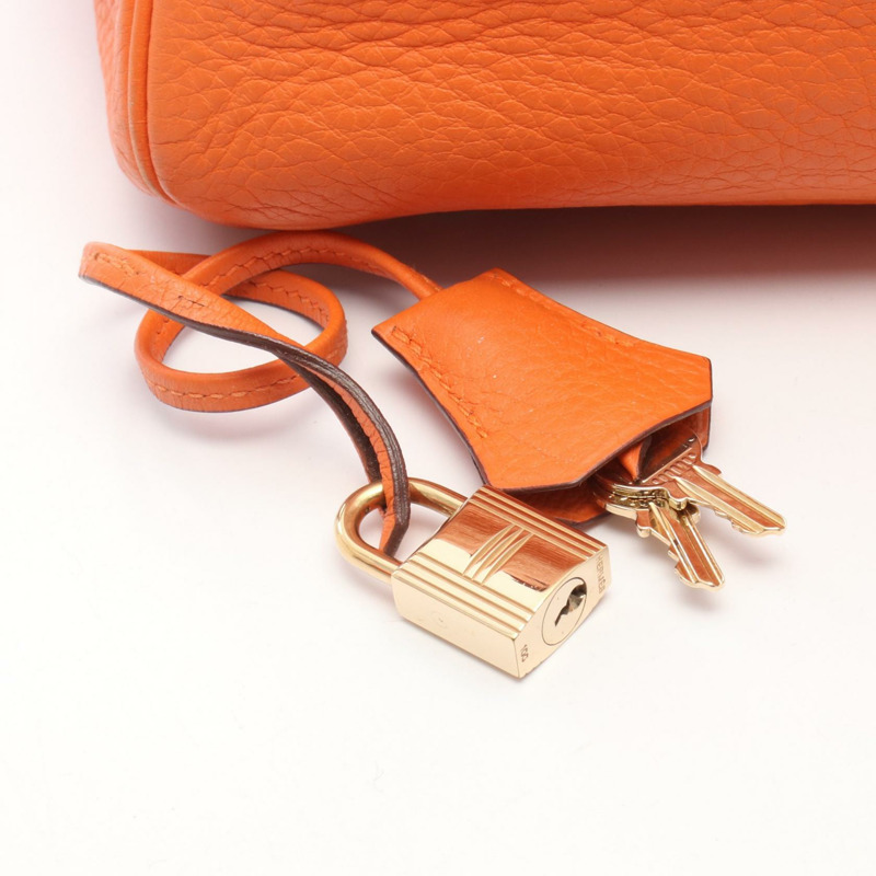 愛馬仕 Birkin 35 手提包 Clemence 皮革 橙色 二手 女士 GHW I-5