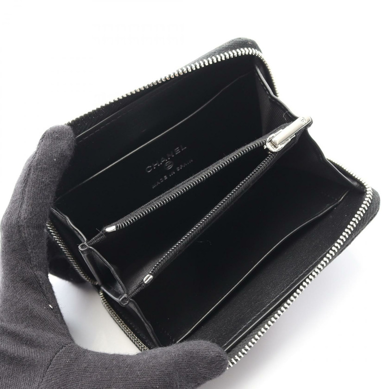 香奈兒 (CHANEL) 絎縫 COCO 標誌星形圖案皮夾 AP3728 小牛皮黑色 SHW 二手-2