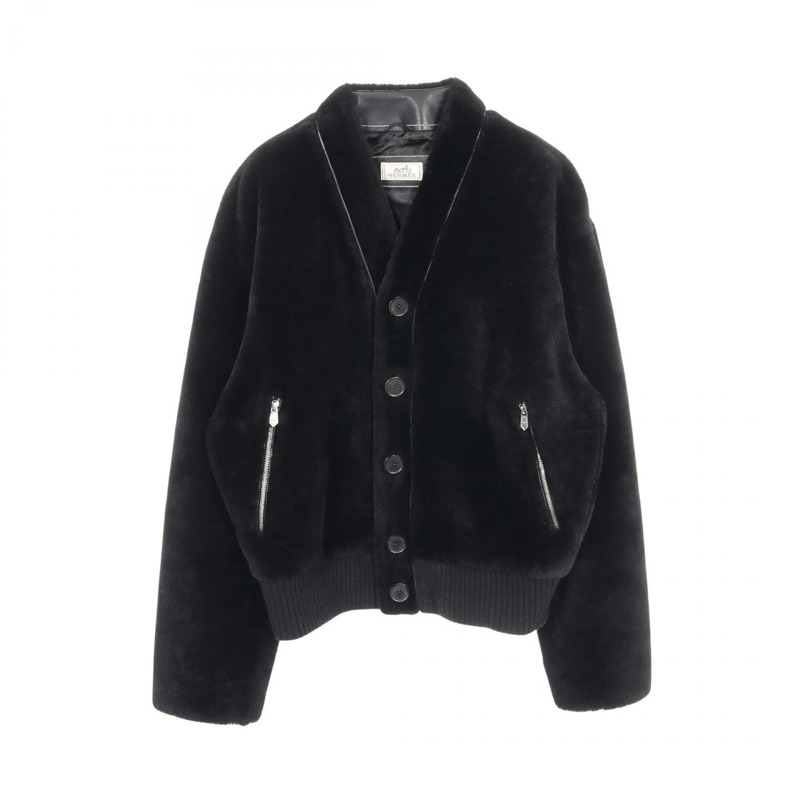 愛馬仕其他男士黑色羊毛夾克-0