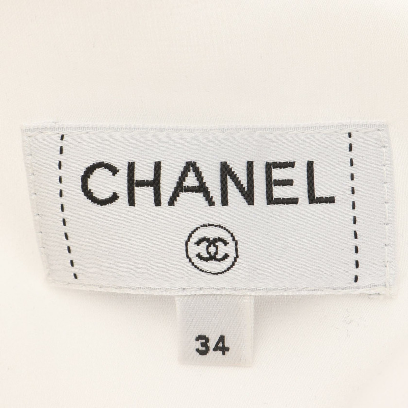 香奈兒 COCO 標誌紐帶 無色外套 P79802V72080 絲棉 白色 二手 女-2