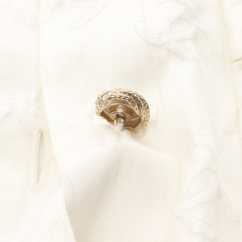 香奈兒 COCO 標誌紐帶 無色外套 P79802V72080 絲棉 白色 二手 女-5