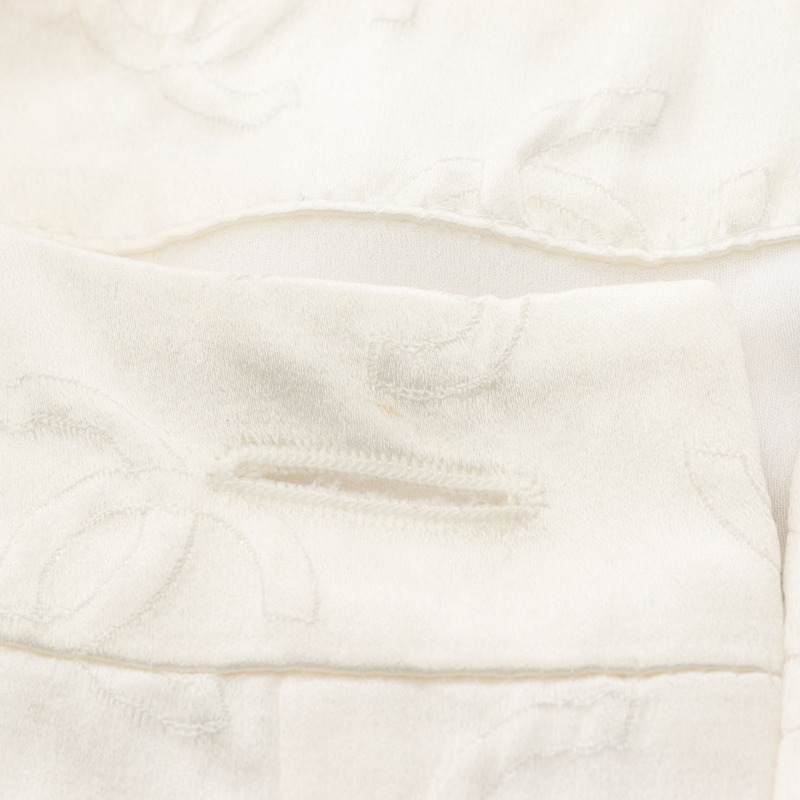 香奈兒 COCO 標誌紐帶 無色外套 P79802V72080 絲棉 白色 二手 女-7