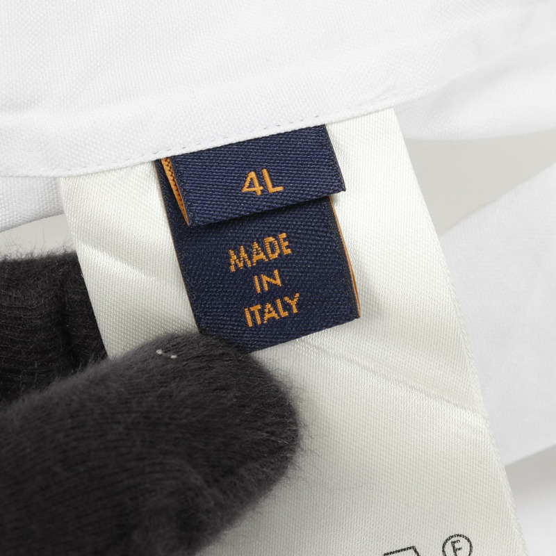 路易威登 LV Blazon 襯衫，長袖，純棉，白色，二手，男士 4L 碼-4