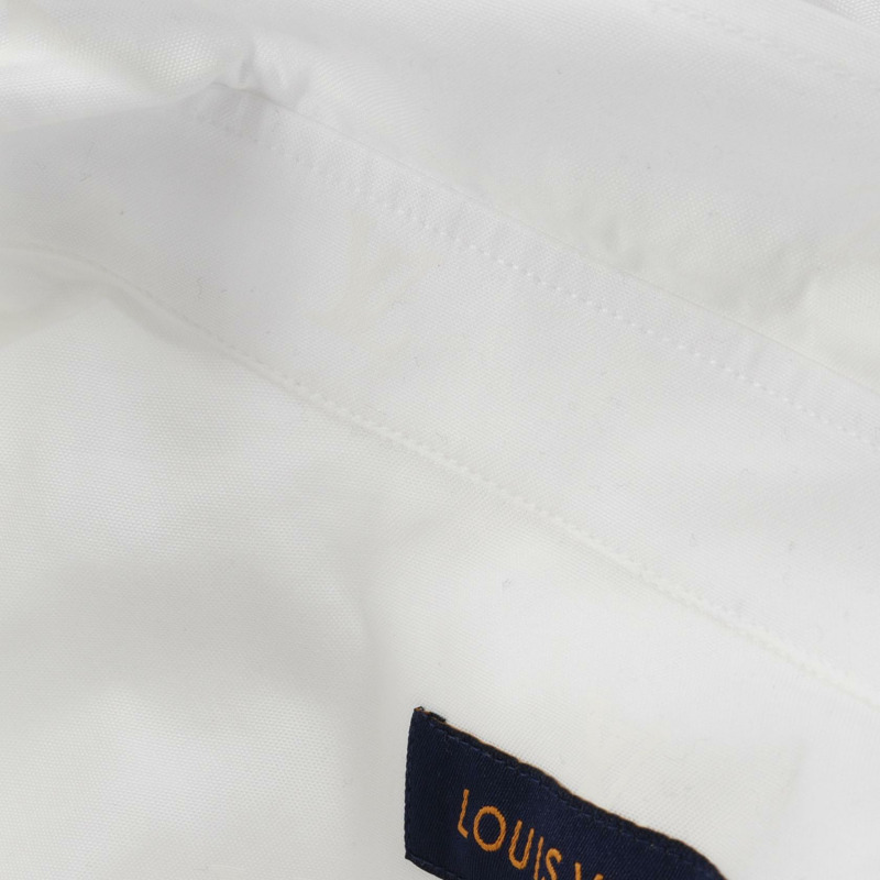 路易威登 LV Blazon 襯衫，長袖，純棉，白色，二手，男士 4L 碼-8