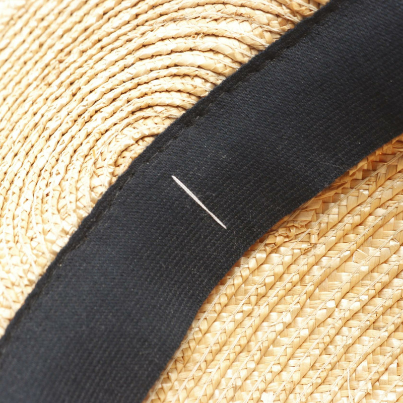 香奈兒 COCO 標誌草編帽 米色 二手女士-7