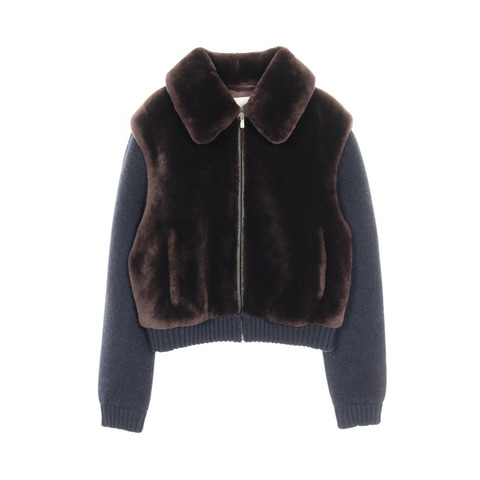 Miu Miu 羊毛針織外套 其他外套 羊毛 羊絨 聚酯纖維 棕色 海軍藍 二手 女款