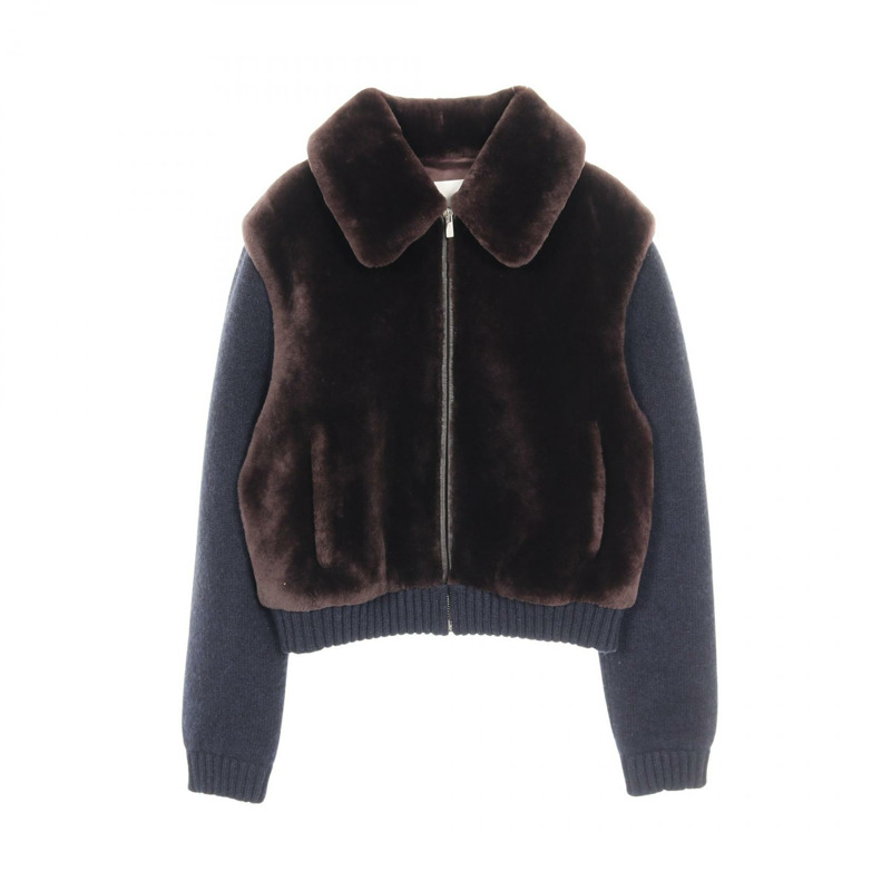 Miu Miu 羊毛針織外套 其他外套 羊毛 羊絨 聚酯纖維 棕色 海軍藍 二手 女款-0