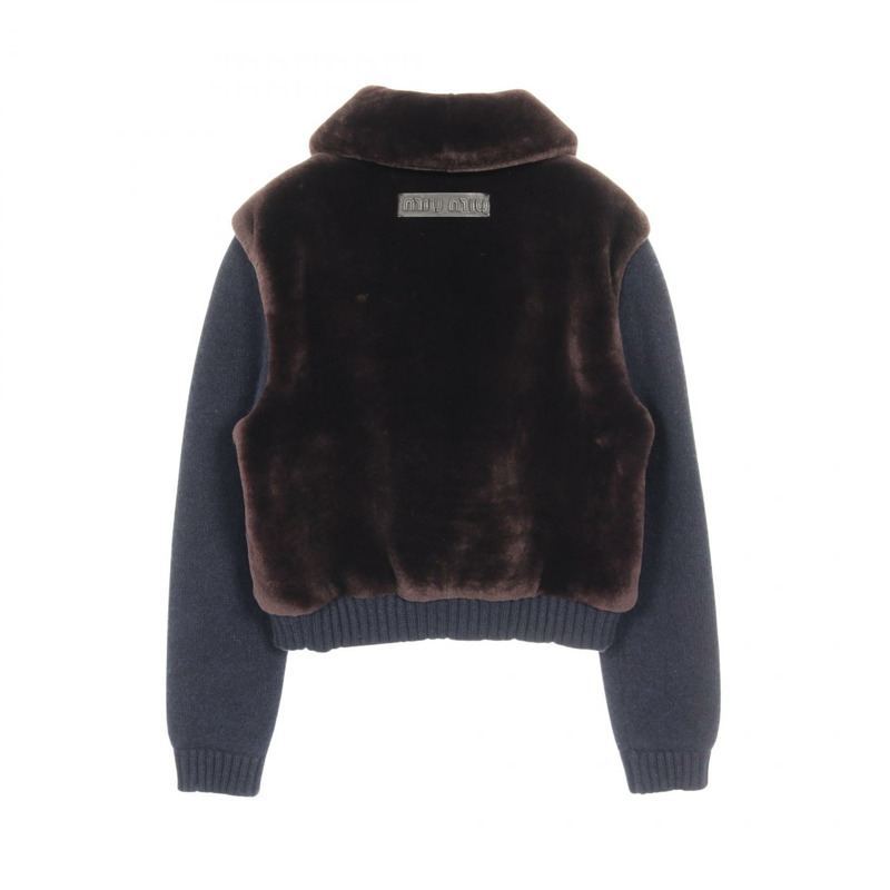 Miu Miu 羊毛針織外套 其他外套 羊毛 羊絨 聚酯纖維 棕色 海軍藍 二手 女款-1