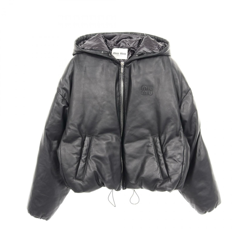 Miu Miu 納帕皮 其他皮夾克 黑色 二手 女款-0