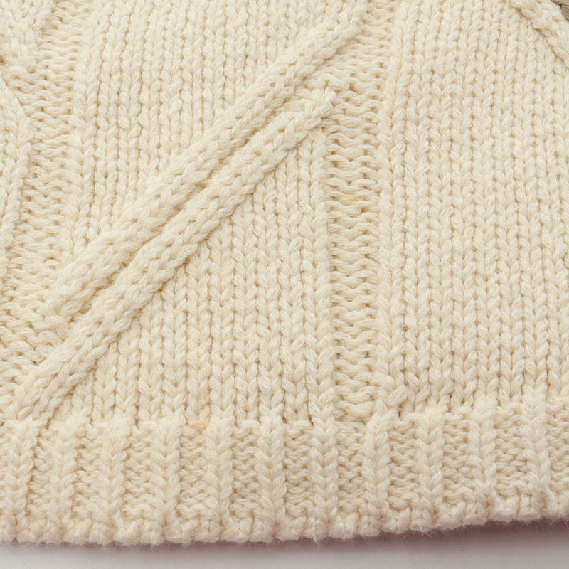 愛馬仕針織衫，棉羊絨皮革混紡，米色，二手，男士S碼-6