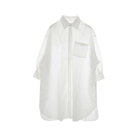 CELINE Triomphe 七分袖襯衫上衣，棉質，白色，二手女款 #36