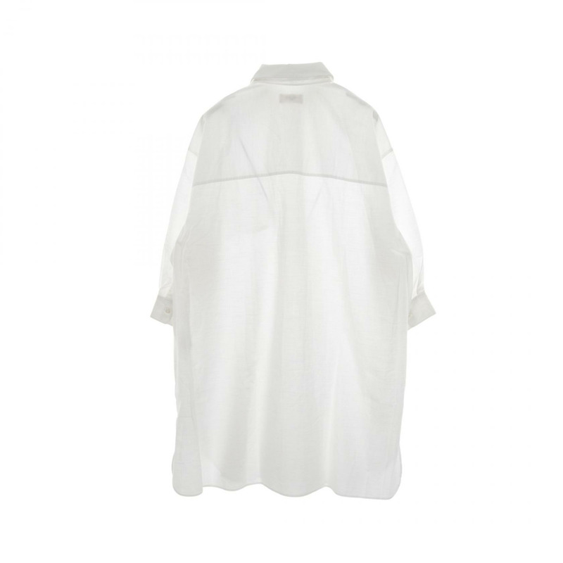 CELINE Triomphe 七分袖襯衫上衣,棉質,白色,二手女款 #36-1