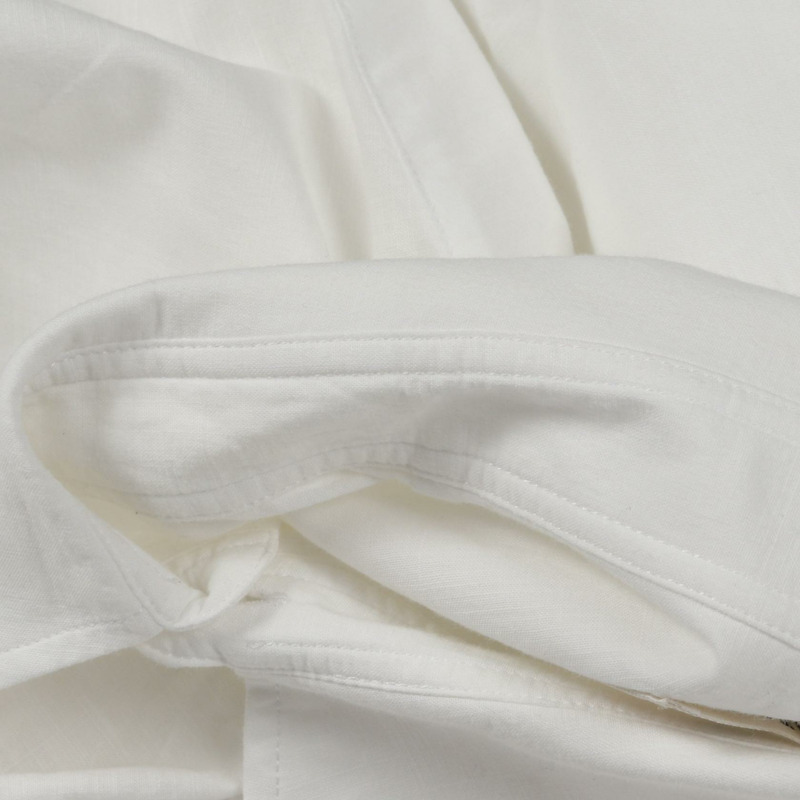 CELINE Triomphe 七分袖襯衫上衣,棉質,白色,二手女款 #36-5