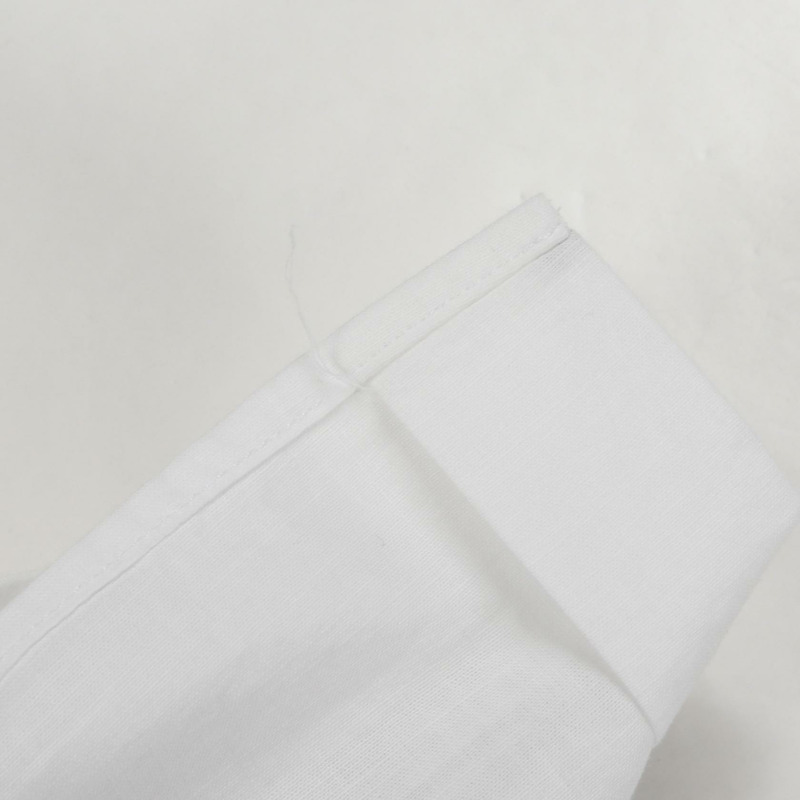 CELINE Triomphe 七分袖襯衫上衣,棉質,白色,二手女款 #36-7