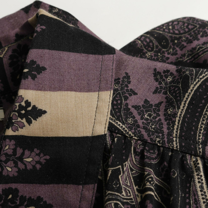 愛馬仕 (HERMES) 透明襯衫式上衣,絲、羊毛、羊絨混紡,紫色,二手女款 #42-4