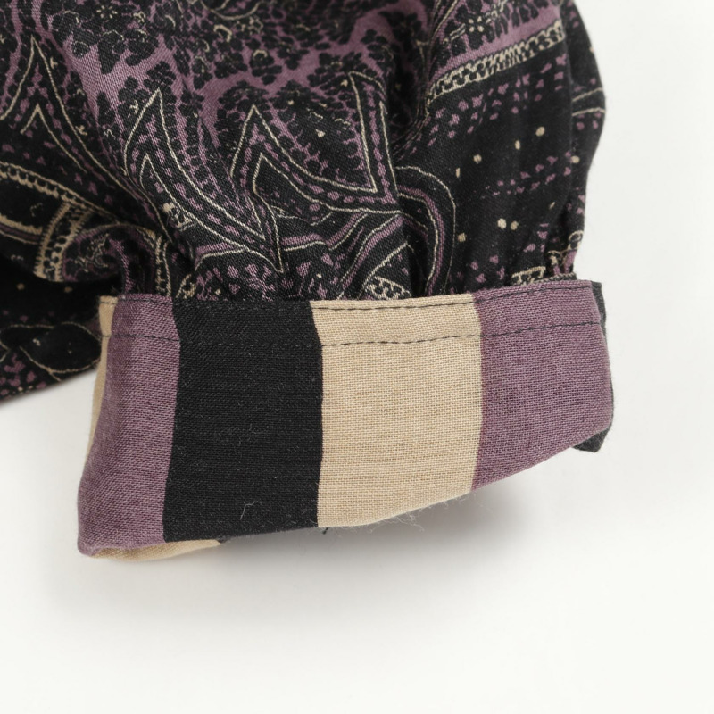 愛馬仕 (HERMES) 透明襯衫式上衣,絲、羊毛、羊絨混紡,紫色,二手女款 #42-5