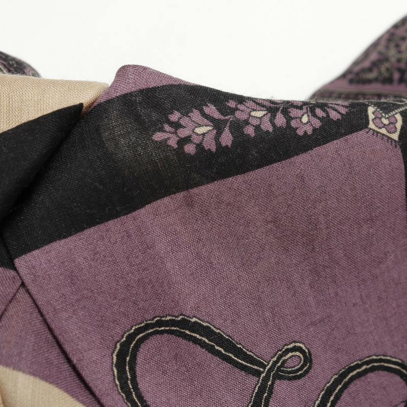 愛馬仕 (HERMES) 透明襯衫式上衣,絲、羊毛、羊絨混紡,紫色,二手女款 #42-7