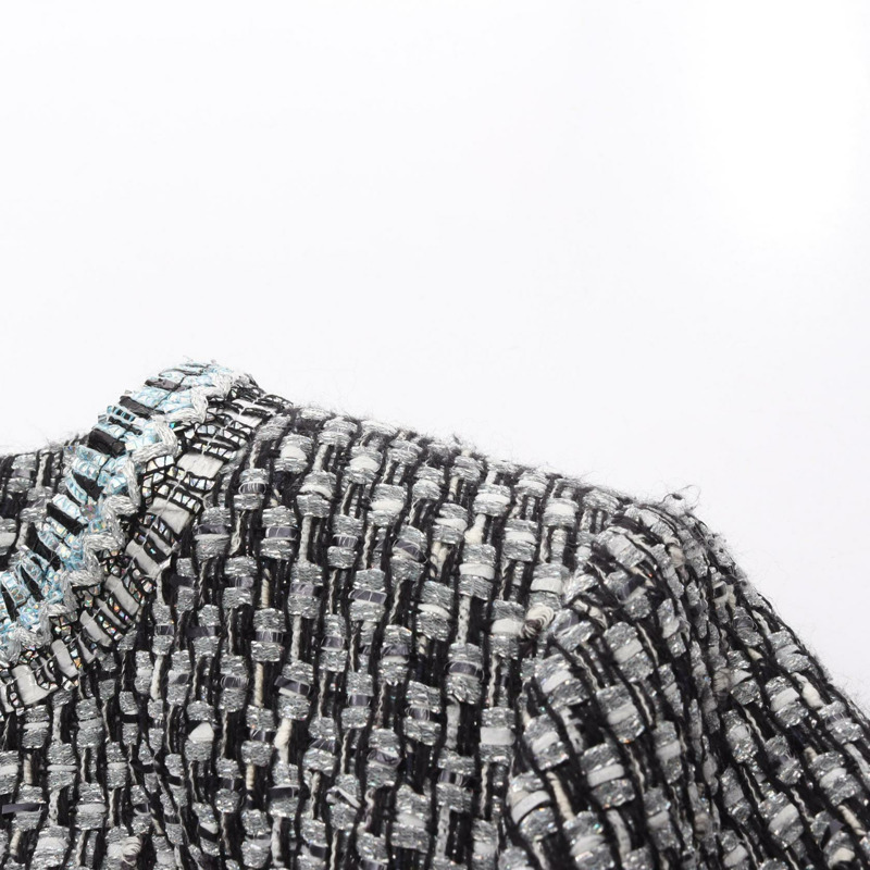 香奈兒 (CHANEL) 亮片夢幻斜紋軟呢外套,飾有 COCO 標誌紐扣,無色外套,尼龍棉混紡,黑色、銀色、多色,二手-5