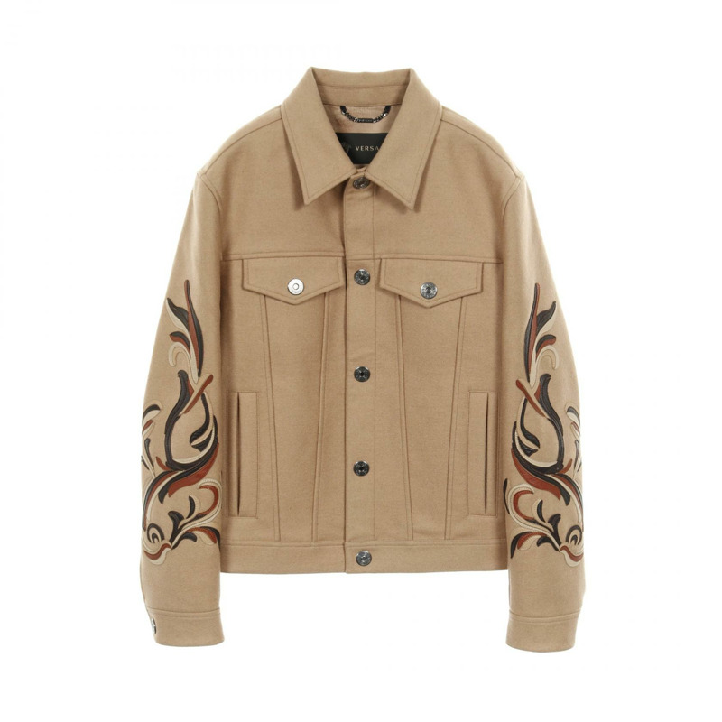 范思哲 其他外套 羊毛 駝色 米色 棕色 二手 男士-0