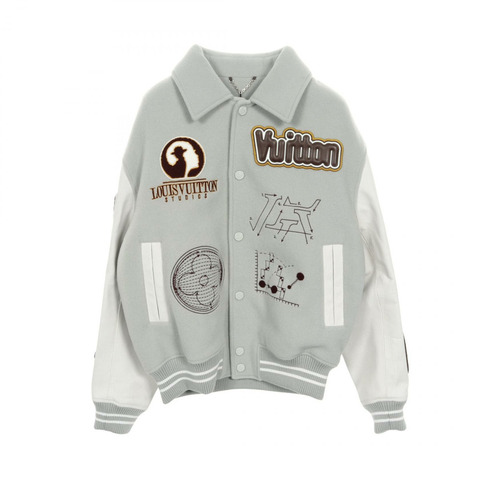 路易威登 (LOUIS VUITTON) 棒球外套 #48 RM232 CAW HPL68E 羊毛皮革灰 LV