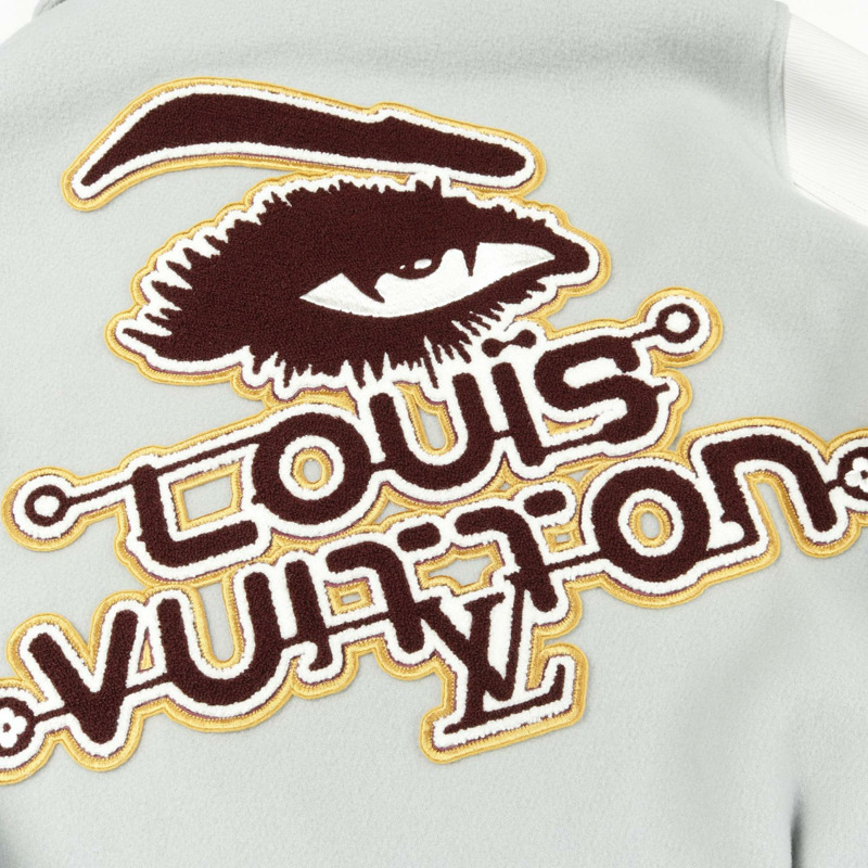 路易威登 (LOUIS VUITTON) 棒球外套 #48 RM232 CAW HPL68E 羊毛皮革灰 LV-12