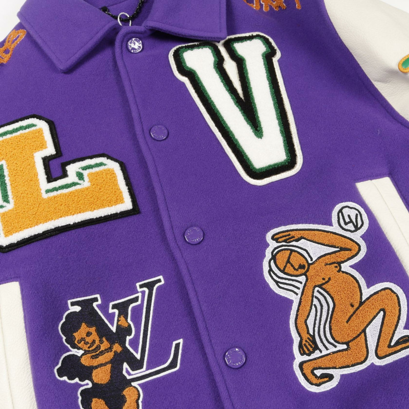 路易威登 (LOUIS VUITTON) 多片拼接皮革棒球夾克 RM222 MJY HNL90E #44 LV-12