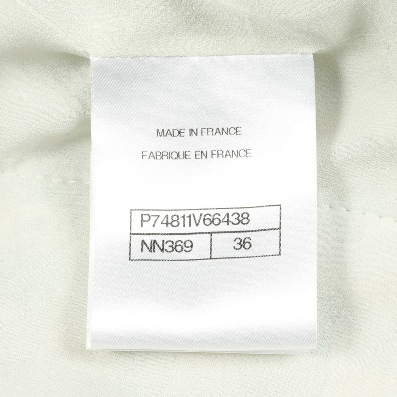 香奈兒 COCO 標誌珠寶紐扣斜紋軟呢外套 P74811V66438 棉質 藍白 二手 女款-5