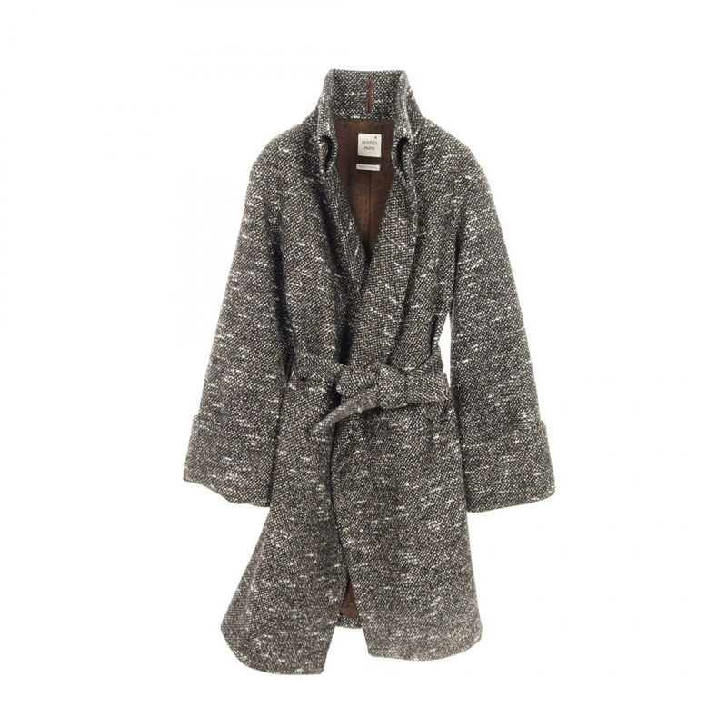 愛馬仕其他款式羊絨大衣,黑色、白色、卡其色,二手女款-0