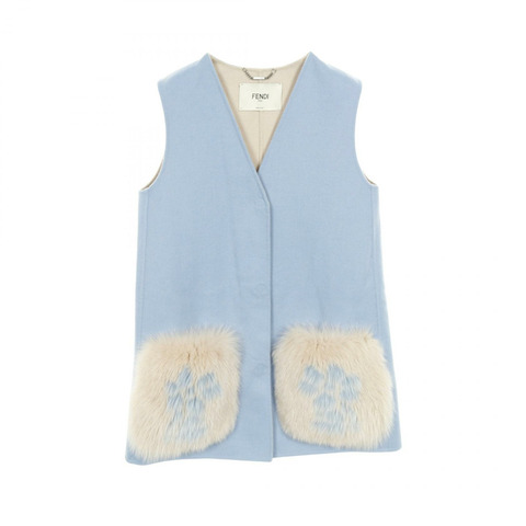 FENDI 最佳羊毛狐狸毛藍米色二手女裝