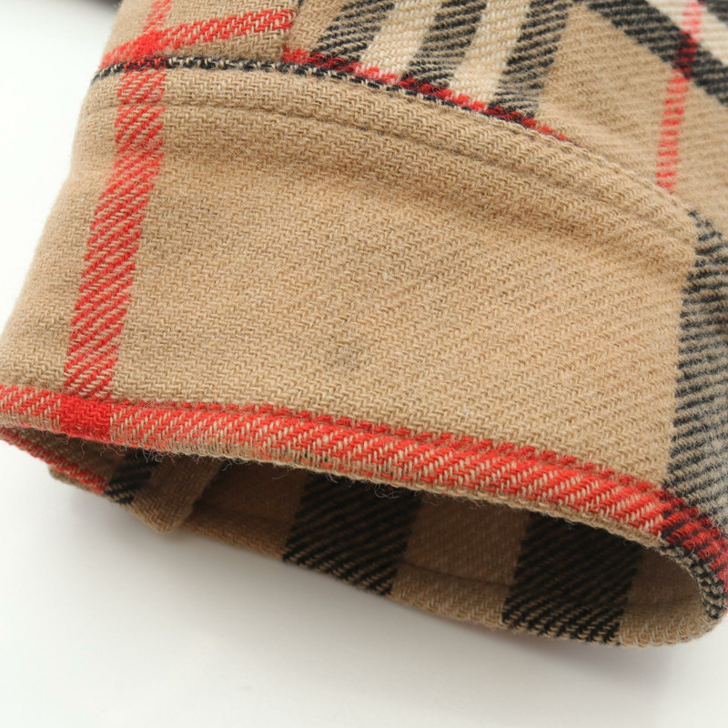 博柏利復古格紋襯衫 其他外套 羊毛 米色 黑色 紅色 二手 男士-6