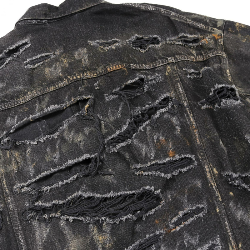 BALENCIAGA 牛仔夾克 748022 TBP47 棉灰色 二手 男女通用-8