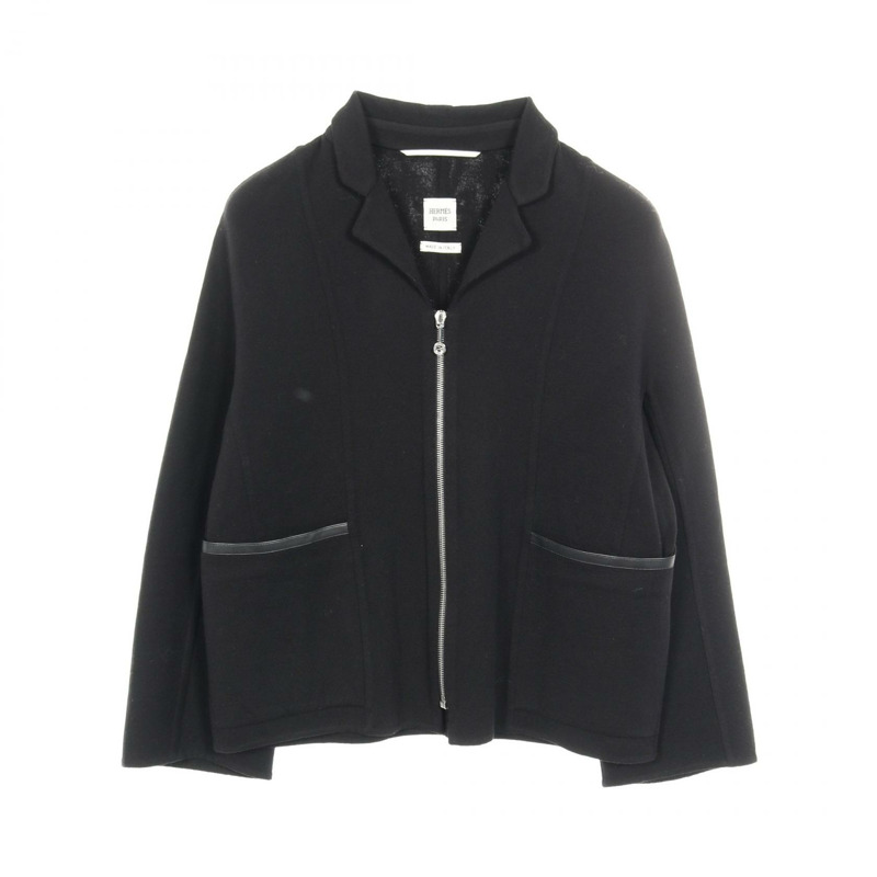 愛馬仕其他羊毛黑色二手女裝外套-0