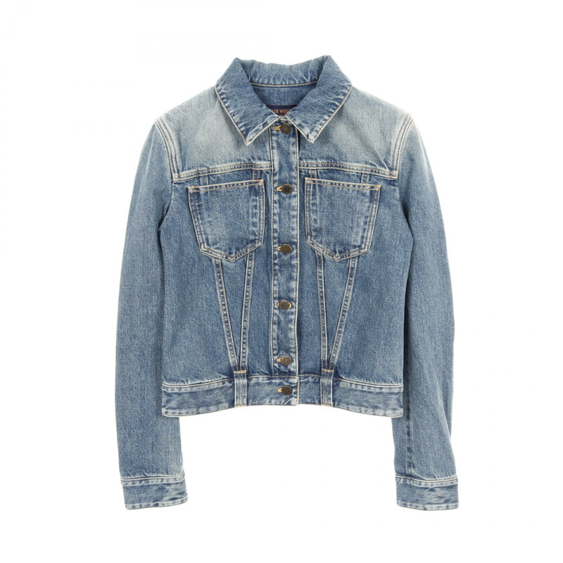 路易威登牛仔夾克 #36 RW241WW GM1 FQJA20 棉質藍色二手女款-0