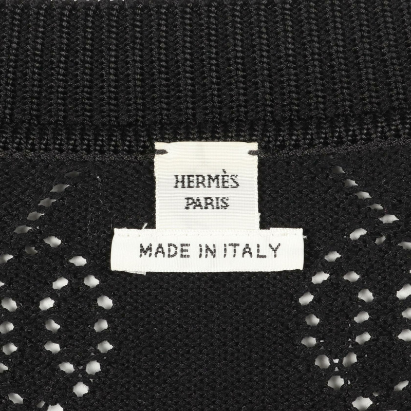 愛馬仕 H Lift 針織開襟衫 #42 2E2710DA 人造絲棉黑色二手女款-2
