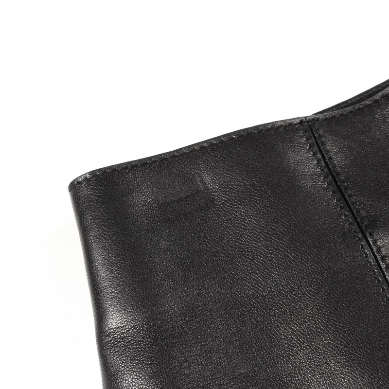 愛馬仕 Sellier 紐扣半身裙緊身皮裙 #36 黑色二手女款-6