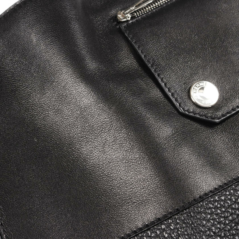 愛馬仕 Sellier 紐扣半身裙緊身皮裙 #36 黑色二手女款-7